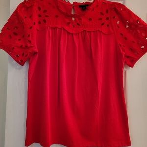 Ann Taylor red short sleeve top